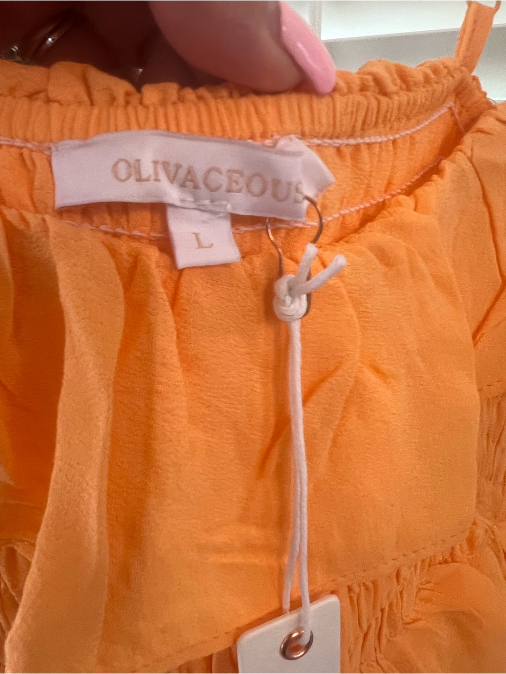 Olivaceous Bright Orange Tiered Smocked Mini Dress - Picture 4 of 5